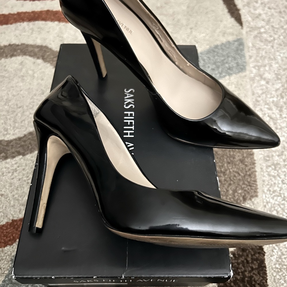 Black Leather Patent Pumps